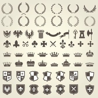 Premium Vector | Royal shields badges. vintage ornamental frames, decorative royal swirl heraldic borders and luxury filigree wedding emblems icons set Heraldry Design, Arm Drawing, Coat Of Arm, Illuminated Manuscript, Vector Clipart, Family Crest, Emblem Logo, 로고 디자인, Coat Of Arms