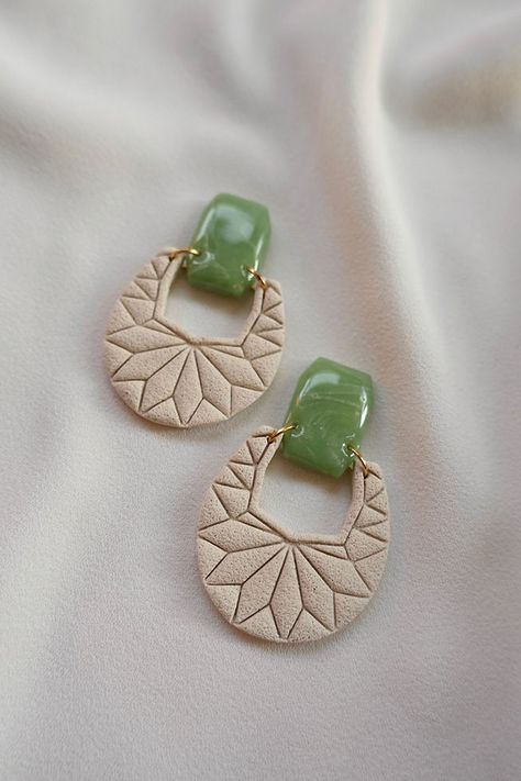 Jade Anna, Handmade Clay Jewelry, Handmade Polymer Clay, Polymer Clay Jewelry, Bridal Earrings, Clay Jewelry, Polymer Clay Earrings, Clay Earrings, Two Pieces