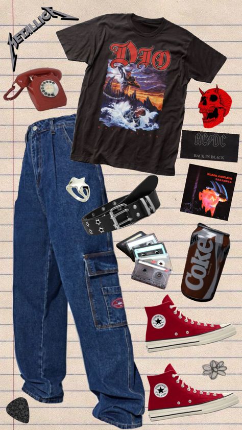 🎸🤘🏻#metal#rock#80s#vintage#converse#music#outfitinspo 80s Converse Outfit, 80s Band Outfits, Metal Rock Outfit, 80s Metal Outfits, Rock Metal Outfits, 80s Rock Aesthetic Outfits, 80s Outfits Rock, Vintage 80s Aesthetic Outfits, Rock Aesthetic Outfits