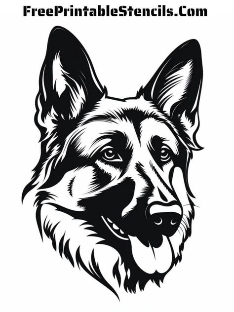 Free Printable German Shepherd Stencils - Free Printable Stencils German Dog Commands, Free Printable Stencils, Printable Stencils, Dog Stencil, Pyrography Designs, Free Stencils Printables, John Wayne Movies, Face Stencils, Dog Commands