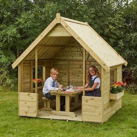 https://zacsgarden.com/ Backyard Kids Play Area, Gazebo Plans, Build A Playhouse, Pallet House, Outdoor Shelters, Backyard Playground, Kids Playhouse, Kids Play Area, Backyard For Kids