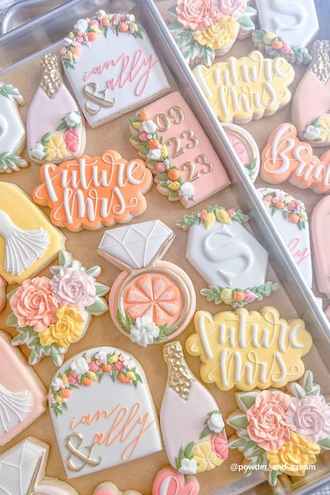 citrus themed bridal shower cookies Brunch Bridal Shower Cookies, Aperol Spritz Bridal Shower Theme Cookies, Yellow Themed Bridal Shower Ideas, Main Squeeze Bridal Shower Citrus, Citrus Bridal Shower Cake, Main Squeeze Bridal Shower Cookies, Pink And Orange Bridal Shower Cookies, Bridal Shower Ideas Colorful, Vibrant Bridal Shower Ideas