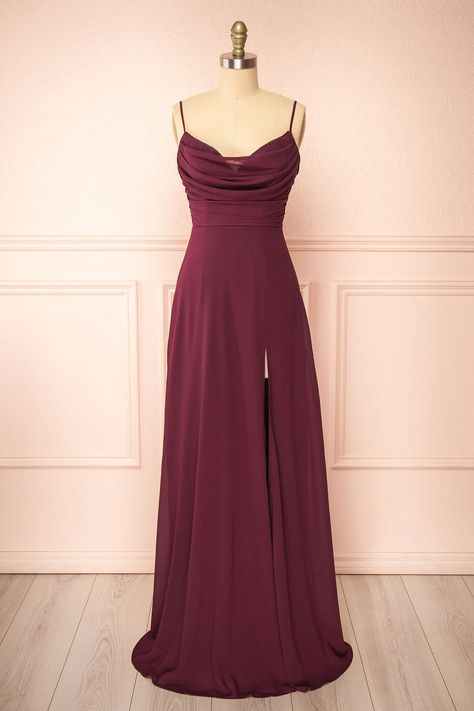 Wine Colored Wedding, Matric Dance Dresses, Lehenga Designs Simple, Prom Dress Shoes, A Line Maxi Dress, Dress Tops, Burgundy Bridesmaid Dresses, Boutique 1861, Semi Formal Dresses