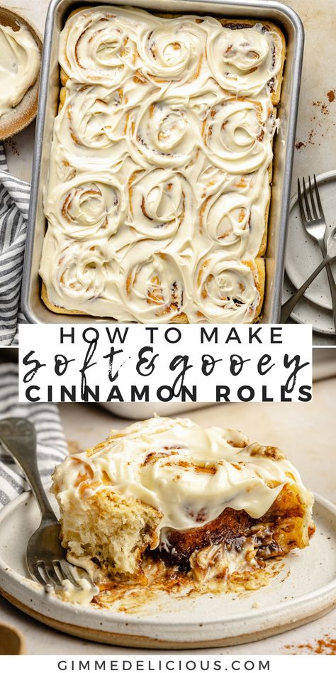 Learn how to make the BEST mouth-watering cinnamon rolls at home. These cinnamon rolls with cream cheese icing are chewy, soft & fluffy and will become your go-to cinnamon rolls! Rolls From Scratch, Overnight Cinnamon Rolls, Cinnamon Rolls From Scratch, Cinnamon Roll Recipe Homemade, Fluffy Cinnamon Rolls, Cinnamon Rolls Easy, Homemade Cinnamon Rolls, Easy Meals For Kids, Cinnamon Rolls Homemade