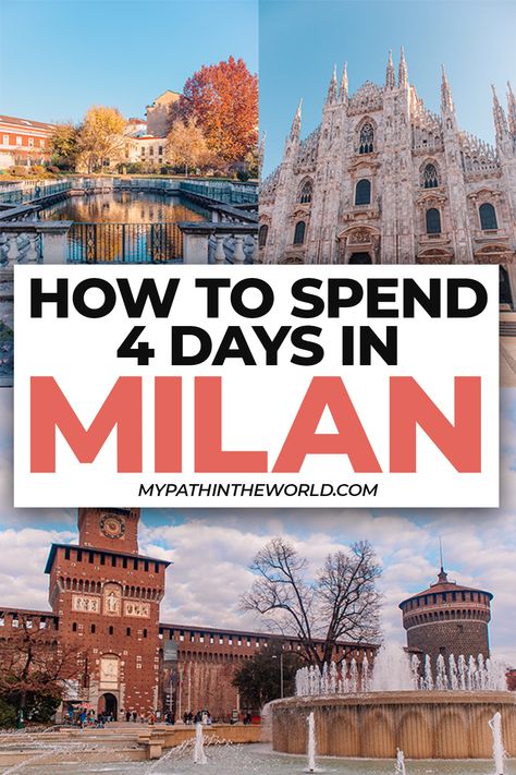 Milan itinerary of four days: How to spend 4 days in Milan, including essential travel tips Milan Attractions, Milan Itinerary, Milan Travel Guide, Milan Italy Travel, Day In Milan, Things To Do In Milan, To Do In Milan, Milan Travel, Italy Milan