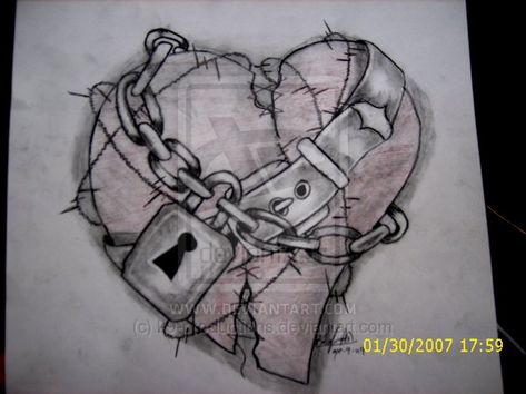 Heart With Chains Tattoo Chain Tattoo, Heart Tattoo Designs, Mermaid Tattoos, Heart Drawing, Dream Tattoos, Tattoo Design Drawings, Heart Art, Heart Tattoo, A Drawing