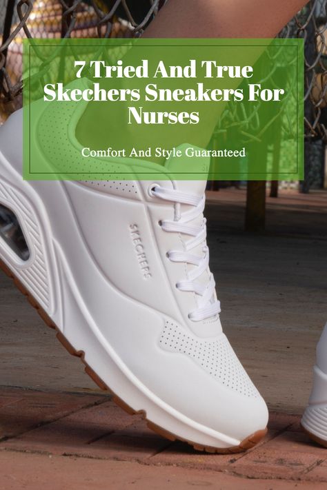 Do you love your job but hate having to wear those clunky, ugly shoes? We have the perfect solution for you! Skechers offers stylish and comfortable shoes for nurses that will make you feel like a million bucks at work. You’ll never want to take them off! Read more @nursepective.com #skechers #sneakers #shoes #nurses #nurseshoes #nursinggifts #nursingshoes #nursingskechers Cute Nursing Shoes, White Nurse Shoes, Cute Nurse Shoes, Shoes With Scrubs, Best White Shoes, Nursing Shoes Comfortable, Shoes For Nurses, White Nursing Shoes, Best Nursing Shoes