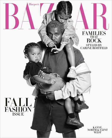 Kanye West Family, Harpers Bazaar Magazine, Bazaar Magazine, Saint West, Mario Sorrenti, Family Shoot, Fashion Family, Foto Baby, Family Fashion