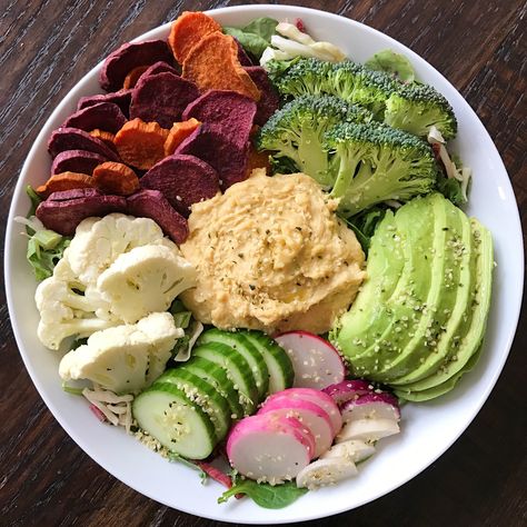 Snack Veggies, Homemade Sweet Potato Chips, Hummus Plate, Hummus Snack, Sweet Potato Chips Recipe, Veggie Plate, Creamy Hummus, Peanut Butter No Bake, Manic Monday