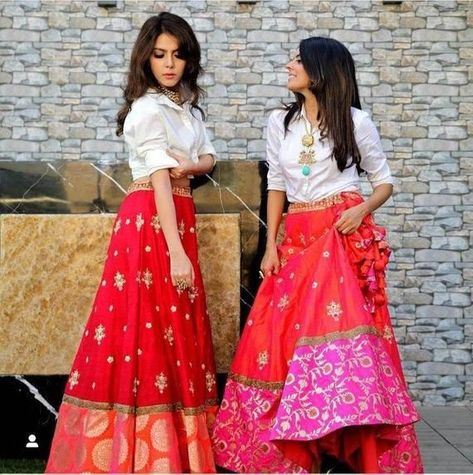 831c2f88a604a07ca94314b56a4921b8desc41562184ri Skirt And White Shirt, Beautiful Lehenga, Brocade Skirt, Indian Outfits Lehenga, Lehnga Dress, Long Skirt Outfits, Indian Gowns Dresses, Girls Crop Tops, Designer Party Wear Dresses