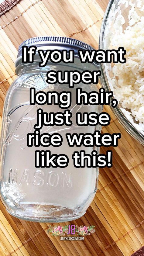 Find the benefits of rice water for hair plus a DIY rice water shampoo recipe that promotes hair growth! Best Rice Water For Hair Growth, Hair Growth With Rice Water, Rosemary Essential Oil Water For Hair Growth, How To Make Rice Water Shampoo, Thicken Hair Naturally Diy, Rosemary Water For Face, Diy Rice Water For Hair Growth, How To Grow Your Hair Faster Rice Water, Rice Water Shampoo Diy