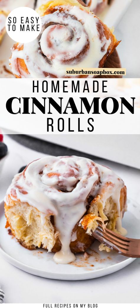 There’s just nothing better than a batch of warm frosted Homemade Cinnamon Rolls! Made from scratch and with a whole lot of love, these classic breakfast treats are actually a whole lot easier to whip up than you may think. And yes… dare I say, they’re even better than Cinnabon. Breakfast Bread Pudding, Pioneer Woman Cinnamon Rolls, Best Cinnamon Roll Recipe, Exotic Recipes, Healthy Cinnamon Rolls, Bread Booze Bacon, Cinnamon Roll Recipe Homemade, Friends Recipes, Amazing Meals