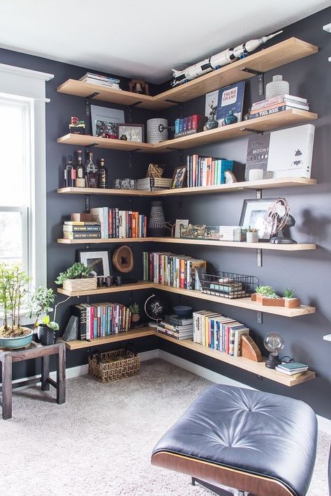 Home Library Design, Workspace Inspiration, Affordable Decor, Home Office Setup, Living Room Inspo, Office Inspiration, Home Library, Home Office Design, Home Office Decor