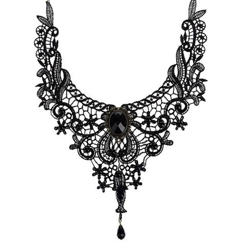 Victorian Steampunk Style Lace Gothic Collar Lolita Beads Pendant... ❤ liked on Polyvore featuring jewelry, necklaces, pendant necklaces, victorian choker necklace, beading necklaces, beading jewelry and steampunk jewelry Steampunk Mode, Goth Choker Necklaces, Black Jewelry Necklace, Black Lace Necklace, Moda Steampunk, Black Lace Choker Necklace, Gothic Choker Necklace, Goth Choker, Black Lace Choker