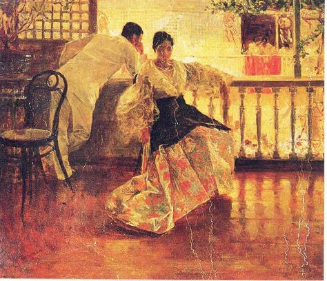 Tampuhan Filipino Art, Philippine Art, Philippines Culture, Filipino Culture, Maria Clara, A4 Poster, Impressionist Paintings, Vintage Artwork, New Classic