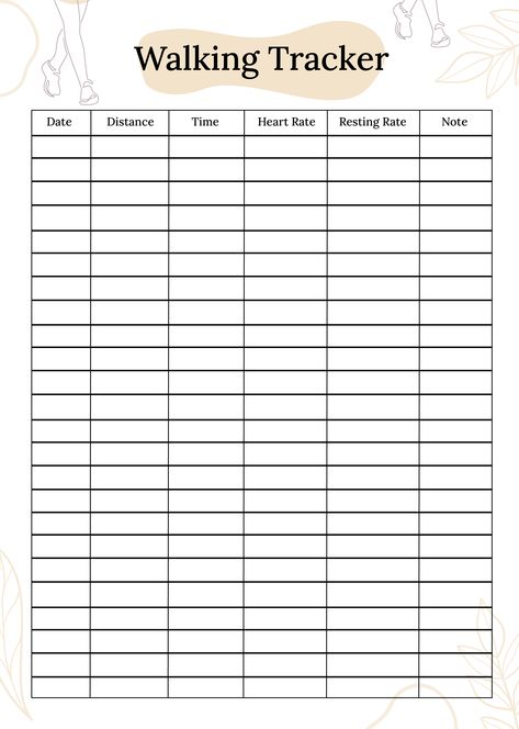 Walking tracker Walking Tracker Printable Free, Walking Chart, Therapy Tracker, Workout Tracker Printable Free, Walk Tracker, Walking Tracker, Walking Exercise Plan, Tracker Printable Free, Workout Tracker Printable