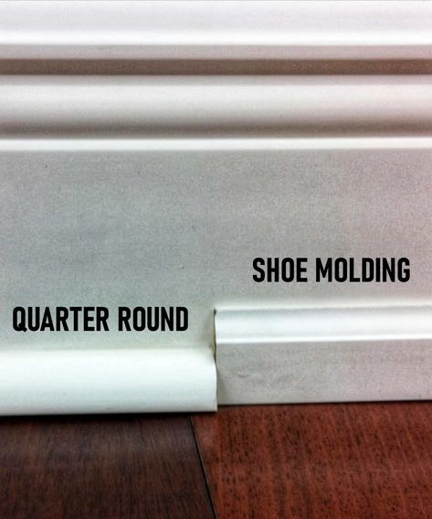 Shoe Molding VS Quarter Round – 7 Things to Know Floor Trim Ideas Baseboards, Trim Molding Ideas, Wood Baseboard, Baseboard Styles, Modern Trim, Molding Ceiling, Quarter Round Molding, Decorative Molding, Baseboard Trim