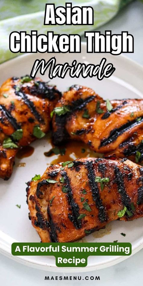 Fire up the grill with this irresistible Asian chicken marinade! Elevate your grilling game with tender, flavor-packed chicken. This grilling recipe is perfect for easy weeknight dinners or weekend BBQs. Try out this chicken marinade recipe and say goodbye to bland chicken forever! Asian Chicken Marinade Recipes, Chicken Thigh Marinade For The Grill, Grilled Chicken Thigh Marinade, Chicken Marinade For The Grill, Grilled Chicken Thighs Marinade, Asian Chicken Marinade, Asian Grilled Chicken, Asian Marinade For Chicken, Asian Condiments