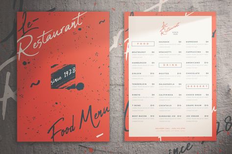 Rock Vibe Food Menu by KMZVR.Lab on @creativemarket Menu Card Design, Menu Mockup, Simple Menu, Food Menu Design, Picnic Food, Cafe Menu, New Menu, Creative Labs, Bar Menu