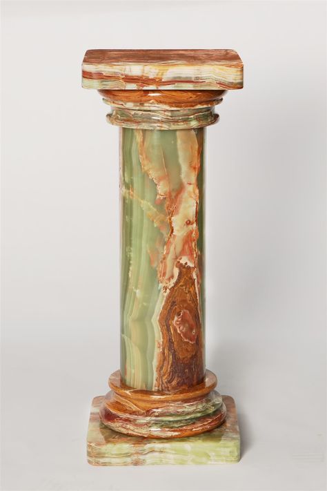 Lot - A Continental Neoclassical onyx pedestal 20th century Garden Props, Column Decor, Gemstone Sculpture, Marble Ideas, Marble Pedestal, Roman Columns, Elements Of Design, House Plants Indoor, Diy Life Hacks