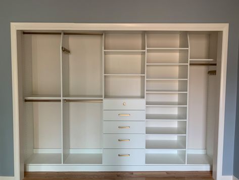 Bacon Residence- Two reach in closets (his & hers) - Traditional - Closet - Other - by Shelli Dierck - Closet Factory DFW | Houzz Reach In Closets, Closet Redesign, Closet Factory, Master Closet Design, Custom Closet Design, Creative Closets, Reach In Closet, Closet Design Layout, Closet Renovation