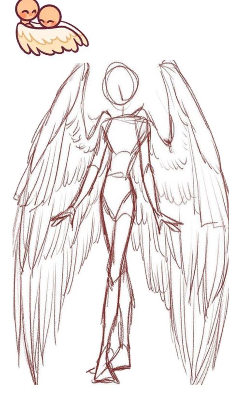 Wings Sketch, 얼굴 드로잉, Wings Drawing, Body Base Drawing, Characters Design, Easy Drawings Sketches, Art Idea, Sketch Painting, Art Poses