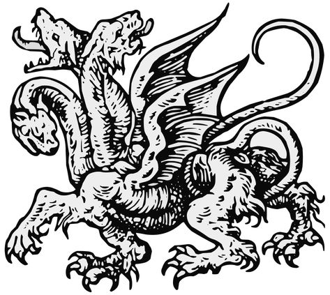 File:Coa Illustration Elements Animal Hydra Passant.svg - Wikimedia Commons Illustration Elements, Woodcut Tattoo, Woodcut Illustration, Medieval Tattoo, Engraving Tattoo, Medieval Dragon, Medieval Artwork, Woodcut Art, Arte Grunge