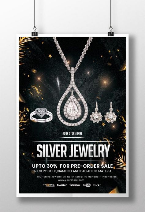 Shining Silver Jewelry Promotion Poster#pikbest#Templates#Poster#Commerce Display Board Design, Jewelry Banner, Award Poster, Jewelry Template, Technology Posters, Jewelry Promotion, Promotion Poster, Beer Poster, Poster Psd Free Download