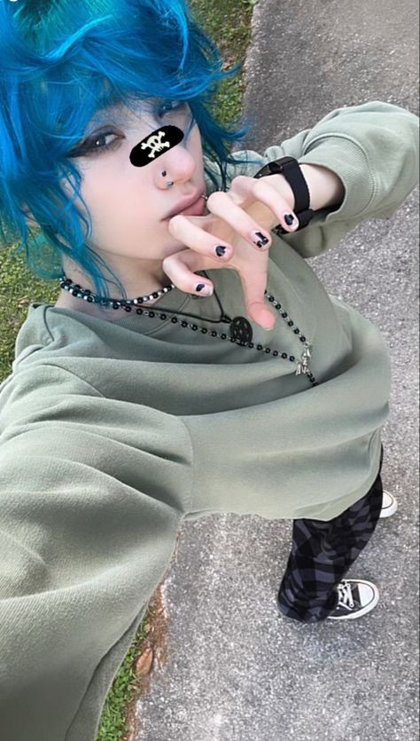 Scenecore Outfit Boy, Scene Aesthetic Boy, Scene Boy Aesthetic, Emo Blue Hair, Blue Emo Hair, Scenecore Hair, Emo Scene Hair Boy, Scenecore Boy, Scene Boy Hair