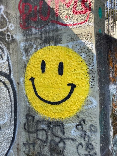 Smile always:) Smiley Face, Smiley, Graffiti, Yellow