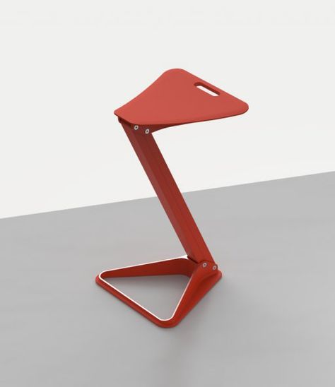 Foldable Bar Stools, Standing Stool, Oscar Diaz, Standing Chair, Metal Sheet Design, London Design Week, Foldable Stool, Kneeling Chair, Table Laptop