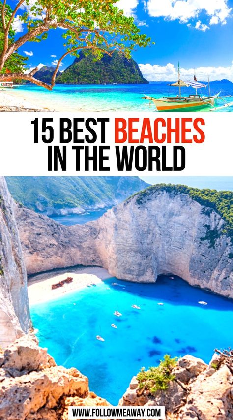 15 Best Beaches in the World Beach Trip Tips, Beach Vacation Destinations, Exotic Places To Travel, Family Beach Vacations, Cheap Beach Vacations, Best Beach Destinations, Beaches In Italy, Summer Vacation Ideas, Best Beaches To Visit