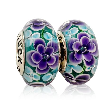 PRICES MAY VARY. Handcrafted: These vibrant glass beads are meticulously hand-painted with intricate floral designs, adding a touch of artistry to your jewelry-making projects. Versatile: These beads are perfect for creating necklaces, bracelets and other decorative accessories. Unique: Each bead features a distinct pattern, ensuring that your creations stand out with a one-of-a-kind flair. Color Palette: Embrace the rich, purple hue that evokes a sense of luxury and elegance in your jewelry des Beads Charm, Necklaces Pendant, Flower Blue, Glass Charms, Rich Purple, 925 Silver Bracelet, Jewelry Making Project, Pandora Bracelet Charms, Murano Glass Beads