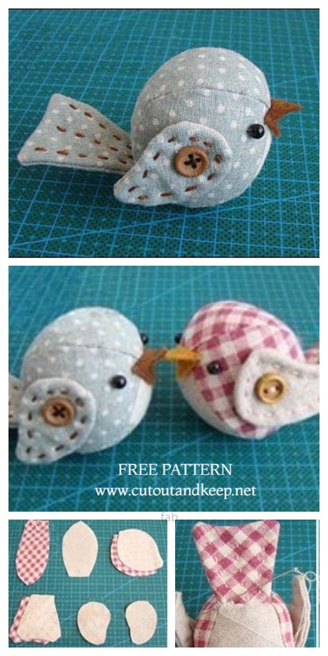 DIY Vintage Fabric Spring Bird Free Sewing Patterns & Tutorials | Fabric Art DIY Christmas Diy Sewing, Fabric Art Diy, Trees Fabric, Spring Sewing, Diy Fabric Crafts, Folded Fabric Ornaments, Bird Free, Christmas Ornaments Diy, Animal Sewing Patterns