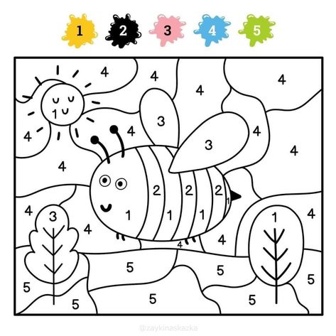 Preschool Insects Activities, Women's Back Tattoos, Color By Number Coloring Pages, Cute Coloring Pages For Kids, Number Coloring Pages, Preschool Activities Printable, Bee Printables, Homeschool Preschool Activities, Activities Printable