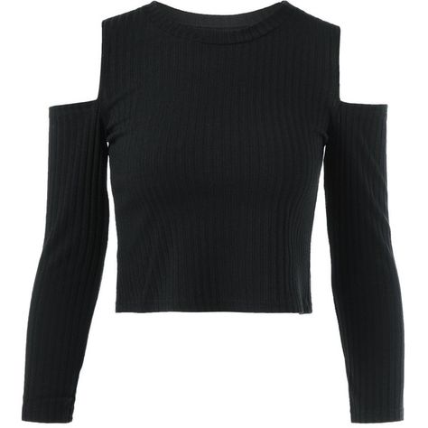 Cold Shoulder Cropped Sweater ($10) ❤ liked on Polyvore featuring tops, sweaters, shirts, crop tops, blusas, shirt sweater, shoulder cut out shirt, crop top, cold shoulder shirt and shirt top Cut Out Shoulder Top, Open Shoulder Sweater, Cold Shoulder Crop Top, Look Grunge, Shirts Crop Tops, Cold Shoulder Tops, Rib Sweater, Cold Shoulder Shirt, Shirts Crop