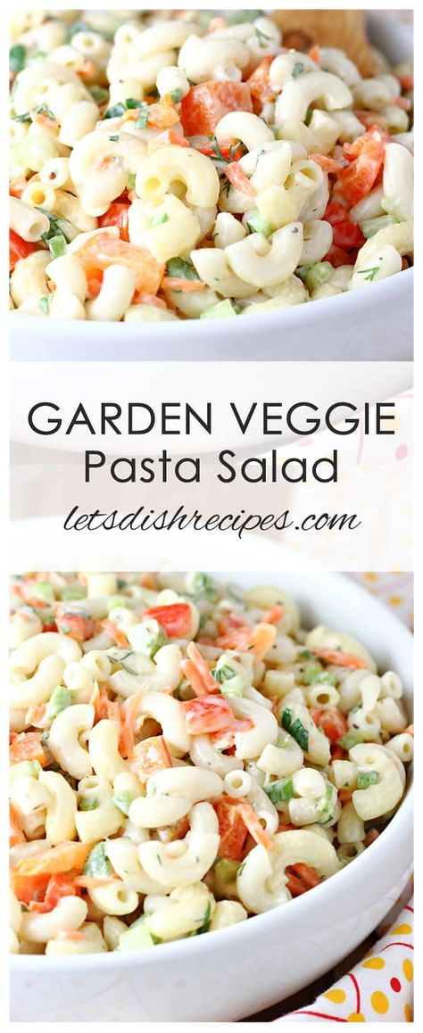 Garden Veggie Pasta Salad Pasta Salad Mayonnaise, Chicken Pesto Pasta Salad, Brunch Appetizers, Classic Macaroni Salad, Veggie Pasta Salad, Classic Pasta Salad, Recipes Salads, Pasta Salad Dressing, Pesto Pasta Salad