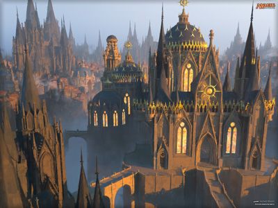 The Lost Wallpapers | MAGIC: THE GATHERING Castle Movie, Fantasy Architecture, Mtg Art, My Fantasy World, Fantasy City, Fantasy Setting, Fantasy Places, Urban Setting, High Fantasy