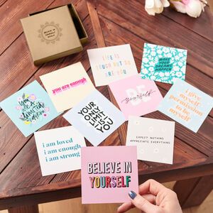 Journal Manifestation, Wall Fridge, Positive Mantras, Mini Box, Affirmation Cards, Personalised Box, 로고 디자인, Stamped Cards, Lipsticks