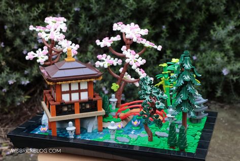 Review: LEGO 10315 Tranquil Garden - Jay's Brick Blog Lego Tranquil Garden, Spring Lantern, Open Terrariums, Tranquil Garden, Himeji Castle, Traditional Japanese Architecture, Stone Lantern, Lego Store, Japanese Zen