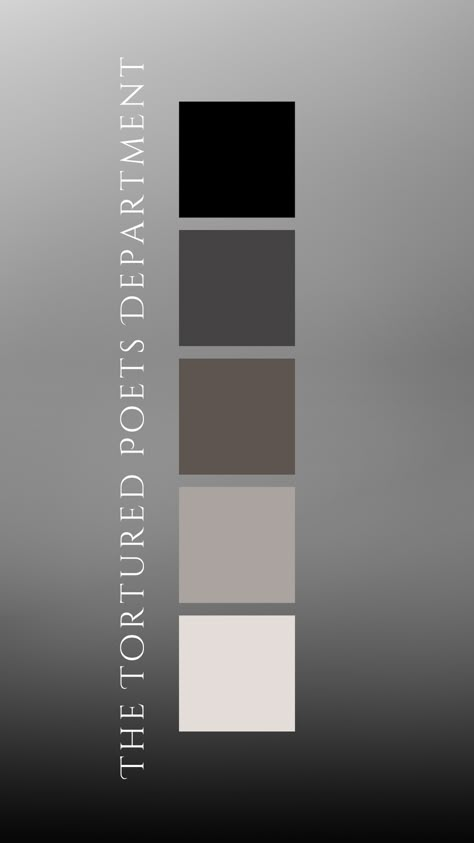 Taylor Swift- The Tortured Poets Department Color Palette by Felicity & Lilac Events Tortured Poets Department Color Palette, Taylor Swift The Tortured Poets Department Aesthetic, Taylor Swift Color Palette, Taylor Swift Album Color Palette, Eras Makeup, Eras Colors, Swiftie Room, Swift Bracelet, Styling Clothes