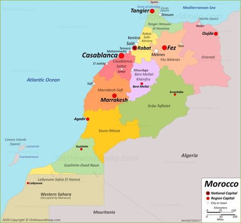 Map Of Morocco Morocco Map, Strait Of Gibraltar, Canary Islands Spain, Western Sahara, Tourist Map, Africa Map, Country Maps, Location Map, Interactive Map