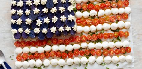 American Flag Caprese Salad by Food Network Kitchen Business Website Design Ideas, 4th Of July Recipes, Small Business Web Design, Website Design Ideas, Small Business Website Design, Caprese Salad Recipe, Business Web Design, July Recipes, Purple Potatoes