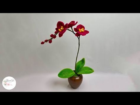 (67) DIY Flower - How to make a Phalaenopsis orchids with Pipe cleaner ( chenille )#hmstation - YouTube Pipe Cleaner Orchid Flower, Orchid Pipe Cleaner, Chenille Stem Crafts, Tea Party Crafts, Selling Crafts Online, Selling Crafts, Pipe Cleaner Flowers, Diy Pipe, Pipe Cleaner Crafts