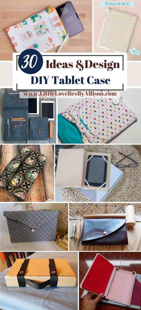 30 DIY Tablet Case Ideas For iPads And Android Tablets How To Make An Ipad Cover, Tablet Cover Design, Tablet Case Diy Free Pattern, Tablet Case Sewing Pattern, Tablet Bag Pattern, Ipad Pouch Diy, Kindle Cover Diy, Tablet Cover Diy, Kindle Sleeve Pattern