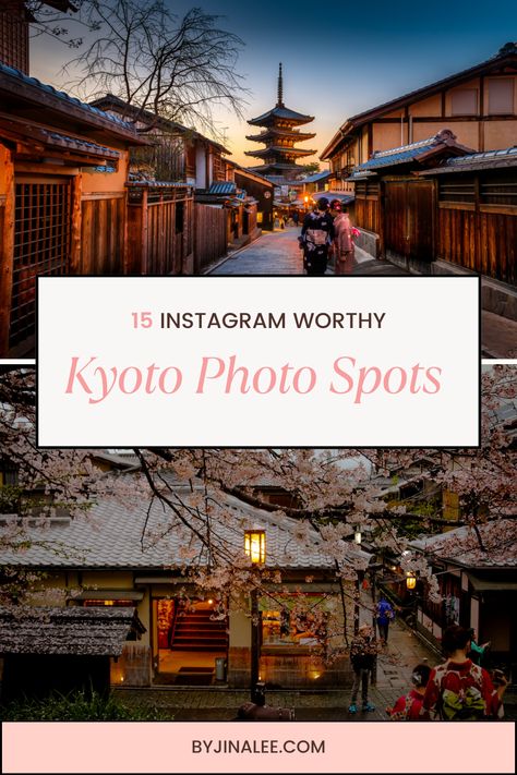 Capture the beauty of Kyoto during spring with our ultimate Kyoto Instagram Guide. From famous cherry blossom spots to stunning temples and traditional gardens, this guide will take your photography skills to the next level. Plan your dream trip to Kyoto, Japan and explore the best spots for capturing breathtaking shots. Don't miss out on these must-visit locations for the perfect spring photography! Click to get inspired and start planning your trip to Kyoto now. Kyoto Japan Instagram, Kyoto Instagram Pictures, Kyoto Photo Ideas, Kyoto Japan Photography, Photo Japon, Kyoto Photography, Visit Kyoto, Cherry Blossom Japan, Most Instagrammable Places