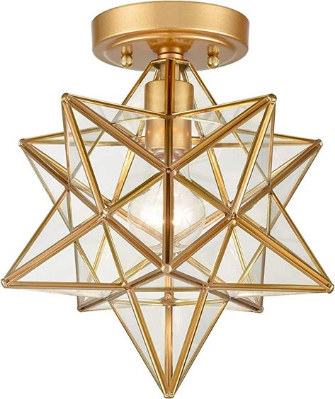 Star Ceiling Light, Moravian Star Light, Star Pendant Lighting, Moravian Star, Star Lights On Ceiling, Metal Ceiling Lighting, Star Ceiling, Brass Ceiling Light, Glass Ceiling Lamps