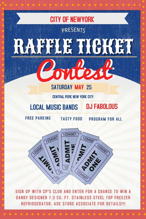 Raffle flyer/poster social media post template Raffle Ticket Poster, Raffle Flyer, Christmas Raffle, Band Flyer, Raffle Tickets Printable, Contest Poster, Dc Trip, Fundraiser Flyer, Flyer Free