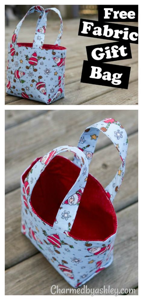 Sewing Christmas Gifts, Knitting Amigurumi, Fabric Gift Bag, Gift Bags Diy, Reusable Gift Bags, Tote Bags Sewing, Bag Tutorial, Patchwork Bags, Bag Patterns To Sew