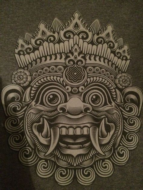 Demon Art Tattoo, Bali Mask, Balinese Tattoo, Tibetan Tattoo, Barong Bali, Khmer Tattoo, Tiki Art, Thai Tattoo, Indonesian Art